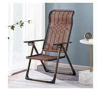 Wicker Zero Lounge - Silla reclinable plegable de ratán con respaldo alto y reposabrazos anchos para patio al aire libre y campamento en casa (estilo 2) - Muebles cómodos y elegantes