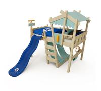 Wickey Cama alta Crazy Snuggy con tobogán azul y lona azul pastel