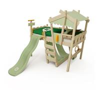 Wickey Cama alta Crazy Snuggy con tobogán verde pastel y lona verde pastel