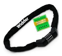 WIDDER Antirrobo de combinación | ruedas numéricas grandes, 5 cifras, 850 g | Candado con código | Antirrobo de cadena para bici | Alta seguridad | para patinete eléctrico, e-bike | combinación numérica