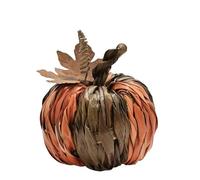 Widdop and Co. - Country Living - Calabaza de hojas naturales tejidas - Naranja/Marrón. Acogedora decoración otoñal para el hogar, decoración otoñal para casa de campo, sala de estar, cocina o