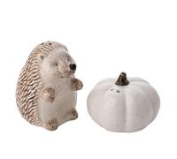 Widdop and Co. - Country Living - Juego de sal y pimienta de erizo de cerámica esmaltada blanca para decoración del hogar, cocina, cenas y amantes de los animales y la naturaleza, 8 x 6 x 6 cm