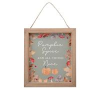 Widdop and Co. - Country Living - Placa colgante de madera con texto en inglés "Pumpkin Spice And All Things Nice". Decoración otoñal para el hogar, regalo decorativo para salón, cocina o dormitorio,
