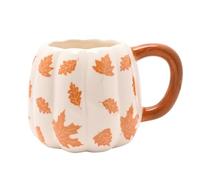 Widdop and Co Country Living - Taza de cerámica con hojas de naranja para otoño, acogedoras bebidas calientes, regalo de temporada para los amantes del café y el té