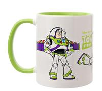 Widdop and Co. - Disney Buzz Lightyear - Toy Story - Vaso de cerámica esmaltada verde y blanco con iconos y villanos - Producto oficial de Disney Merchendise (325 ml).