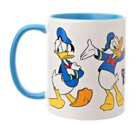Widdop and Co. - Disney Donald Duck - Vaso de cerámica esmaltada azul claro/blanco con iconos y villanos - Producto oficial de Disney Merchendise (325 ml).