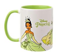 Widdop and Co. - Disney La princesa y la rana - Taza Tiana - Taza de cerámica esmaltada verde y blanca con iconos y villanos - Producto oficial de Disney Merchendise (325 ml).