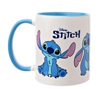 Widdop and Co. - Disney Lilo and Stitch - Taza 'Stitch' - Taza de té azul/blanco, taza de cerámica esmaltada para café - Producto oficial de Disney Merchendise (325 ml).