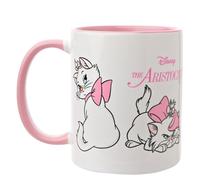Widdop and Co. - Disney The Aristogats - Vaso de cerámica esmaltada rosa/blanco con iconos y villanos - Producto oficial de Disney Merchendise (325 ml).