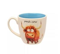 Widdop and Co Funny Posh Cow - Taza con diseño de vaca de las tierras altas, 300 ml