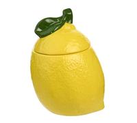 Widdop and Co Hestia - Tarro de almacenamiento de cocina de azúcar de limón - Recipiente de cerámica para alimentos primavera/verano para regalar y artículos para el hogar - 13 x 9 cm