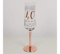 Widdop and Co Hotchpotch - Flauta de champán de lujo con tallo de oro rosa para 40 cumpleaños