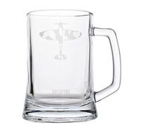 Widdop and Co Jarra de cristal oficial de la Royal Air Force RAF - Spitfire - Taza de cerveza grabada con gráfico - Accesorio para el hogar, bar, cocina y comedor para hombres, historia y aviación