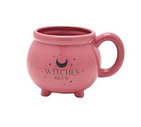 Widdop and Co Juliana Mystic Legends - Taza de caldero rosa con diseño de brujas - Regalo gótico/gótico de cocina y artículos para el hogar - para té, café, bebidas calientes y bebidas frías - 330 ml