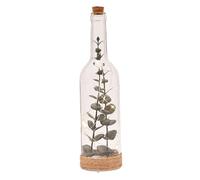 Widdop and Co Love Story - Botella de cristal con luz LED con flores, funciona con pilas, 30 cm x 8 cm x 8 cm, perfecta para bodas, decoración del hogar, noches, día de San Valentín, decoración