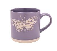 Widdop and Co Naturecraft - Taza de cerámica resistente a la cera de lavanda, 390 ml, taza de té y café con temática natural, regalo para amantes de las mariposas, decoración rústica de cocina