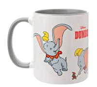 Widdop and Co. - Taza de Disney Dumbo - Té gris/blanco, café esmaltado de gres Dumbo & Timothy Q.Mouse Icons & Villains - Producto oficial de Disney (325 ml).