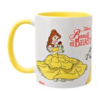 Widdop and Co. - Taza de Disney La Bella y la Bestia - Té amarillo/blanco, taza de cerámica esmaltada para café Bella & Beast - Producto oficial de Disney (325 ml).