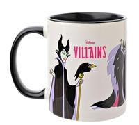 Widdop and Co. - Taza de Disney Maléfica - Té negro/blanco, taza de café esmaltada con iconos y villanos - Producto oficial de Disney (325 ml).