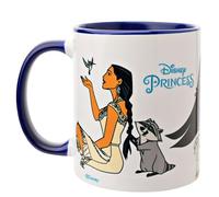 Widdop and Co. - Taza de Disney Pocahontas - Taza de cerámica esmaltada con iconos y villanos de té y café morado/blanco - Producto oficial de Disney (325 ml).