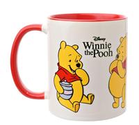 Widdop and Co. - Taza de Winnie The Pooh de Disney - Taza de cerámica esmaltada con iconos y villanos de té y café rojo/blanco - Producto oficial de Disney Merchendise (325 ml).