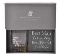 Widdop & Co. Best Man - Juego de vasos y posavasos de whisky para el día de la boda