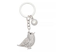 Widdop & Co. - Llavero de cristal con diseño de flor, regalo de recuerdo sentimental para ella, hija, nieta o amiga, plata, 100 x 35mm