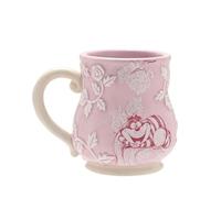 Widdop Disney Alicia en el País de las Maravillas Cheshire - Taza de cerámica rosa en relieve con asa - Regalo oficial coleccionable para fanáticos de Disney, amantes de la fantasía y regalos de gato