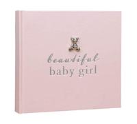 Widdop New Baby 50 - Álbum de fotos de 6 x 4 pies con accesorio de peluche plateado, hermosa niña