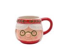 Widdop - Taza nórdica de Papá Noel y amigos, taza de cerámica con texto en inglés "Mrs Claus, vaso festivo de Navidad, idea de regalo de temporada
