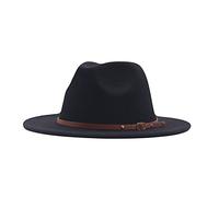 Wide Brim Fedora Hats for Women,Women's Belt Buckle Panama Floppy Hat Fedoras Bowler Jazz Hats Womens Classic Cowboy Trilby Cap for Beach Party Church