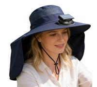 Wide Brim Solar Fan Hat,Hat with Fans Solar Power, Solars Powered USB Rechargeable Cooling Cap | Cooling Hats with Fan for Summer Outdoor Beach Fishing Hiking Camping Walking Travel Vacation Business