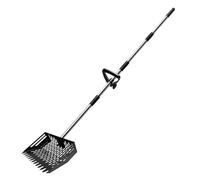 Wide Chicken Poop Scooper & Rake - Adjustable Ergonomic Non-Slip | Chicken Pooper Scooper Sifting Shovel | Long Handle For Pet Waste, Poultry, Livestock, Animal Litter, Outdoor Sand, Farm, Yard, Lawn