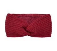 Wide Cross Fleece Lined Knitted Headbands For Woman Solid Warm Hairband Elastic Sports Yoga Headwear Hair Accessories(Wine red)
