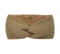 Wide Cross Fleece Lined Knitted Headbands For Woman Solid Warm Hairband Elastic Sports Yoga Headwear Hair Accessories(Khaki)