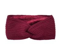 Wide Cross Fleece Lined Knitted Headbands For Woman Solid Warm Hairband Elastic Sports Yoga Headwear Hair Accessories(Deep wine red)