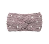 Wide Cross Pearl Hairband For Women Solid Color Warm Elastic Sports Yoga Headwear Hair Accessories(Color08)