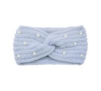 Wide Cross Pearl Hairband For Women Solid Color Warm Elastic Sports Yoga Headwear Hair Accessories(Color06)
