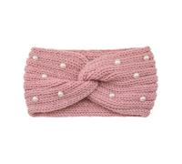Wide Cross Pearl Hairband For Women Solid Color Warm Elastic Sports Yoga Headwear Hair Accessories(Color23)