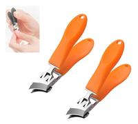 Wide Jaw Opening Anti-Splash Slanted Nail Clipper, Slanted Nail Clippers, Large Wide Jaw Opening Toe Nail, Ultra Sharp Stainless Steel Nail Clippers, No Splash Nail Trimmer for Men Women (Orange*2)