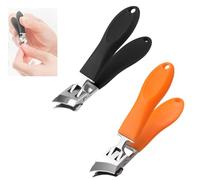 Wide Jaw Opening Anti-Splash Slanted Nail Clipper, Slanted Nail Clippers, Large Wide Jaw Opening Toe Nail, Ultra Sharp Stainless Steel Nail Clippers, No Splash Nail Trimmer for Men Women (MIX*2)