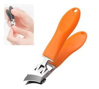 Wide Jaw Opening Anti-Splash Slanted Nail Clipper, Slanted Nail Clippers, Large Wide Jaw Opening Toe Nail, Ultra Sharp Stainless Steel Nail Clippers, No Splash Nail Trimmer for Men Women (Orange)