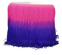 Wide Lace Fringe Trim, Lace Fringe Trim Multicolor Nylon Rayon 20cm Length 2m per Lot DIY(Rose Sapphire Blue)
