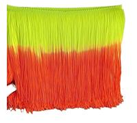 Wide Lace Fringe Trim, Lace Fringe Trim Multicolor Nylon Rayon 20cm Length 2m per Lot DIY(Yellow Orange)