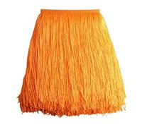 Wide Lace Fringe Trim, Polyester Lace Fringe Trim 9m x 30cm Multicolor for Sewing Latin Dance Skirt Curtain(Orange)