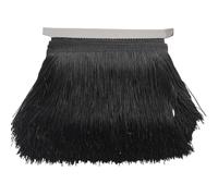 Wide Lace Fringe Trim, Polyester Multicolor 10 Meter 20 cm for DIY Clothing Accessories(Black)