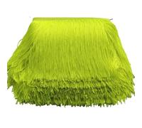 Wide Lace Fringe Trim, Polyester Multicolor 10 Meter 20 cm for DIY Clothing Accessories(Fluorescent Yellow)