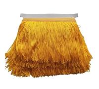 Wide Lace Fringe Trim, Polyester Multicolor 10 Meter 20 cm for DIY Clothing Accessories(Golden Yellow)
