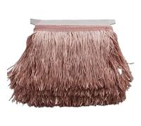 Wide Lace Fringe Trim, Polyester Multicolor 10 Meter 20 cm for DIY Clothing Accessories(Meat Pink)