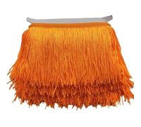 Wide Lace Fringe Trim, Polyester Multicolor 10 Meter 20 cm for DIY Clothing Accessories(Orange)